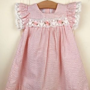 18 month peach seersucker dress